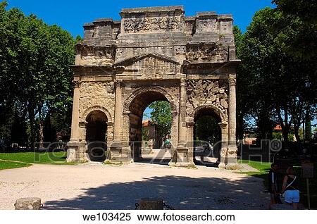 Roman Triumphal Arch of Orange, Unesco World Heritage Site, Orange, Vaucluse, Provence-Alpes-Côte d´Azur, France View Large Photo Image Stock Photography - Roman Triumphal Arch of Orange, Unesco World Heritage Site, Orange, Vaucluse, Provence-Alpes-Côte d´Azur, France. Fotosearch