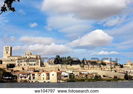 Romanesque cathedral (12th century) and Douro river, Zamora, Via de la Plata, Castilla-Leon, Spain View Large Photo Image Stock Photo - Romanesque cathedral (12th century) and Douro river, Zamora, Via de la Plata, Castilla-Leon, Spain. Fotosearch