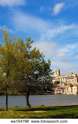 Romanesque cathedral (12th century) and Douro river, Zamora, Via de la Plata, Castilla-Leon, Spain View Large Photo Image Stock Photo - Romanesque cathedral (12th century) and Douro river, Zamora, Via de la Plata, Castilla-Leon, Spain. Fotosearch