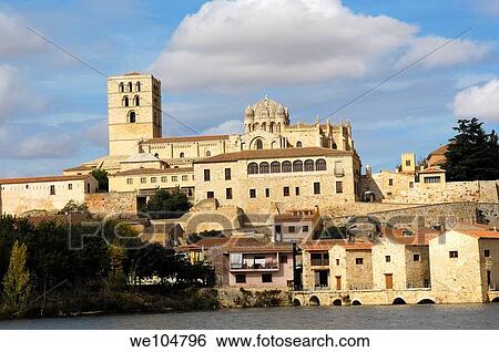 Romanesque cathedral (12th century) and Douro river, Zamora, Via de la Plata, Castilla-Leon, Spain View Large Photo Image Stock Photograph - Romanesque cathedral (12th century) and Douro river, Zamora, Via de la Plata, Castilla-Leon, Spain. Fotosearch
