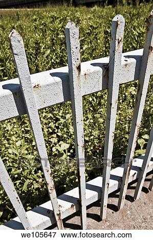 Stock Photo - Rusted metal fence. Fotosearch