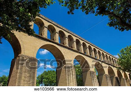 Saint-Clement aqueduct, Montpellier, Herault, Languedoc-Roussillon, France View Large Photo Image Stock Photograph - Saint-Clement aqueduct, Montpellier, Herault, Languedoc-Roussillon, France. Fotosearch