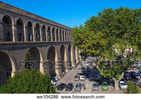Saint-Clement aqueduct, Montpellier, Herault, Languedoc-Roussillon, France View Large Photo Image Stock Photograph - Saint-Clement aqueduct, Montpellier, Herault, Languedoc-Roussillon, France. Fotosearch