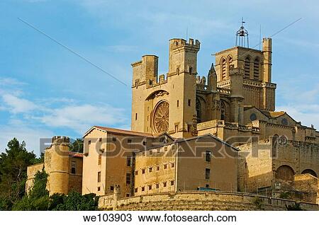 Saint-Nazaire cathedral, Beziers, Herault, Languedoc-Roussillon, France View Large Photo Image Stock Image - Saint-Nazaire cathedral, Beziers, Herault, Languedoc-Roussillon, France. Fotosearch