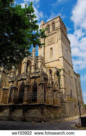 Saint-Nazaire cathedral, Beziers, Herault, Languedoc-Roussillon, France View Large Photo Image Stock Image - Saint-Nazaire cathedral, Beziers, Herault, Languedoc-Roussillon, France. Fotosearch