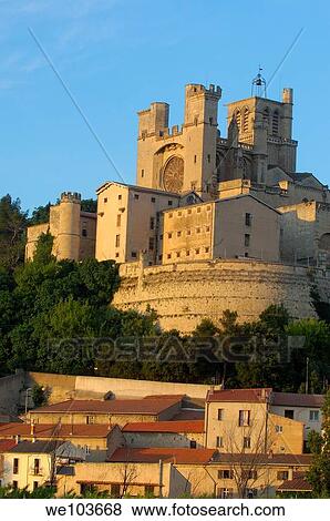 Saint-Nazaire cathedral, Beziers, Herault, Languedoc-Roussillon, France View Large Photo Image Stock Photo - Saint-Nazaire cathedral, Beziers, Herault, Languedoc-Roussillon, France. Fotosearch