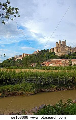 Saint-Nazaire cathedral, Beziers, Herault, Languedoc-Roussillon, France View Large Photo Image Stock Photograph - Saint-Nazaire cathedral, Beziers, Herault, Languedoc-Roussillon, France. Fotosearch
