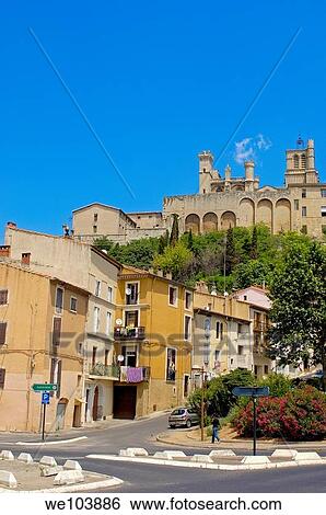 Saint-Nazaire cathedral, Beziers, Herault, Languedoc-Roussillon, France View Large Photo Image Stock Photograph - Saint-Nazaire cathedral, Beziers, Herault, Languedoc-Roussillon, France. Fotosearch