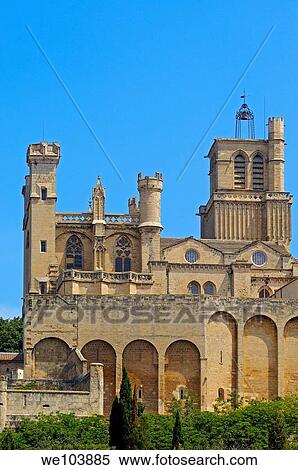 Saint-Nazaire cathedral, Beziers, Herault, Languedoc-Roussillon, France View Large Photo Image Stock Photography - Saint-Nazaire cathedral, Beziers, Herault, Languedoc-Roussillon, France. Fotosearch