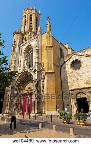 Stock Photo - Saint-Sauveur cathedral, Aix-en-Provence, Bouches-du-Rhône, Provence-Alpes-Côte d´Azur, France. Fotosearch