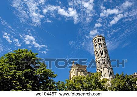 Saint-Theodorit cathedral and Romanesque Tour Fenestrelle, Uzes, Gard, Languedoc-Roussillon, France View Large Photo Image Stock Photo - Saint-Theodorit cathedral and Romanesque Tour Fenestrelle, Uzes, Gard, Languedoc-Roussillon, France. Fotosearch