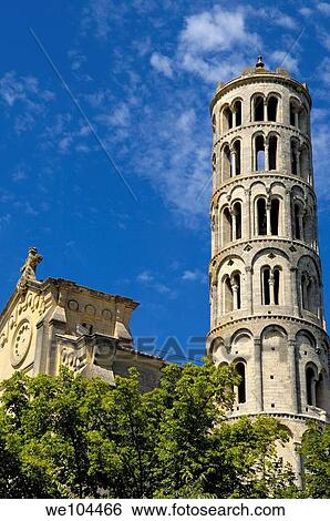 Saint-Theodorit cathedral and Romanesque Tour Fenestrelle, Uzes, Gard, Languedoc-Roussillon, France View Large Photo Image Stock Photograph - Saint-Theodorit cathedral and Romanesque Tour Fenestrelle, Uzes, Gard, Languedoc-Roussillon, France. Fotosearch