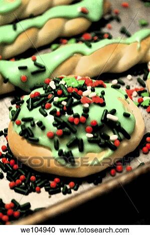 Some Italian Anise cookies with Christmas sprinkles View Large Photo Image Stock Image - Some Italian Anise cookies with Christmas sprinkles. Fotosearch