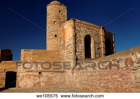 Sqala de la Ville North Bastion on the rampart at Essaouira Morocco View Large Photo Image Stock Photography - Sqala de la Ville North Bastion on the rampart at Essaouira Morocco. Fotosearch