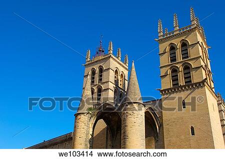Picture - St Pierre cathedral, Montpellier, Herault, Languedoc-Roussillon, France. Fotosearch