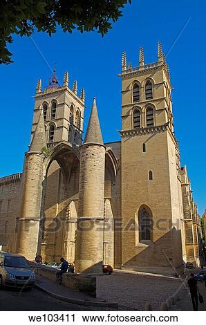 St Pierre cathedral, Montpellier, Herault, Languedoc-Roussillon, France View Large Photo Image Stock Image - St Pierre cathedral, Montpellier, Herault, Languedoc-Roussillon, France. Fotosearch
