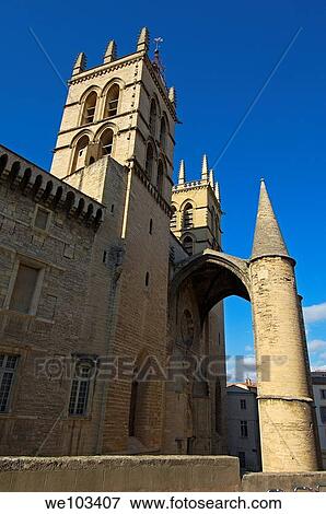 St Pierre cathedral, Montpellier, Herault, Languedoc-Roussillon, France View Large Photo Image Stock Photo - St Pierre cathedral, Montpellier, Herault, Languedoc-Roussillon, France. Fotosearch