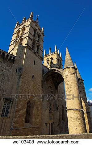 St Pierre cathedral, Montpellier, Herault, Languedoc-Roussillon, France View Large Photo Image Stock Photo - St Pierre cathedral, Montpellier, Herault, Languedoc-Roussillon, France. Fotosearch