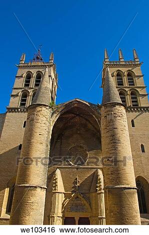 St Pierre cathedral, Montpellier, Herault, Languedoc-Roussillon, France View Large Photo Image Stock Photograph - St Pierre cathedral, Montpellier, Herault, Languedoc-Roussillon, France. Fotosearch