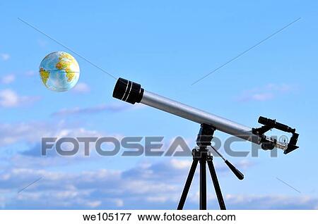Telescope and earth View Large Photo Image Stock Photo - Telescope and earth. Fotosearch