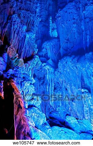 The beautifully illuminated Reed Flute Caves located in Guilin, Guangxi Provine, China View Large Photo Image Stock Photo - The beautifully illuminated Reed Flute Caves located in Guilin, Guangxi Provine, China. Fotosearch