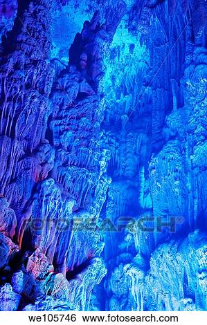 The beautifully illuminated Reed Flute Caves located in Guilin, Guangxi Provine, China View Large Photo Image Stock Photograph - The beautifully illuminated Reed Flute Caves located in Guilin, Guangxi Provine, China. Fotosearch