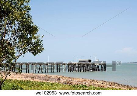 Stock Image - The Mandorah jetty near Darwin, in the Northern Territory of Australia. Fotosearch