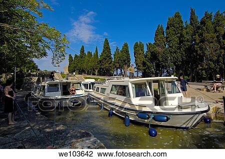 The Neuf Ecluses, Canal du Midi, Beziers, Herault, Languedoc-Roussillon, France View Large Photo Image Stock Image - The Neuf Ecluses, Canal du Midi, Beziers, Herault, Languedoc-Roussillon, France. Fotosearch