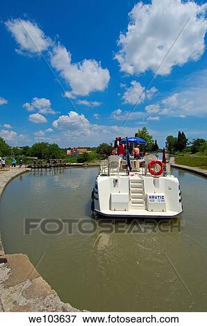 The Neuf Ecluses, Canal du Midi, Beziers, Herault, Languedoc-Roussillon, France View Large Photo Image Stock Photo - The Neuf Ecluses, Canal du Midi, Beziers, Herault, Languedoc-Roussillon, France. Fotosearch