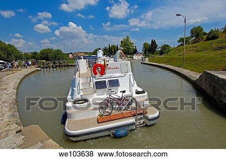 The Neuf Ecluses, Canal du Midi, Beziers, Herault, Languedoc-Roussillon, France View Large Photo Image Stock Photo - The Neuf Ecluses, Canal du Midi, Beziers, Herault, Languedoc-Roussillon, France. Fotosearch