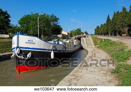 The Neuf Ecluses, Canal du Midi, Beziers, Herault, Languedoc-Roussillon, France View Large Photo Image Stock Photo - The Neuf Ecluses, Canal du Midi, Beziers, Herault, Languedoc-Roussillon, France. Fotosearch