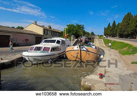 The Neuf Ecluses, Canal du Midi, Beziers, Herault, Languedoc-Roussillon, France View Large Photo Image Stock Photo - The Neuf Ecluses, Canal du Midi, Beziers, Herault, Languedoc-Roussillon, France. Fotosearch