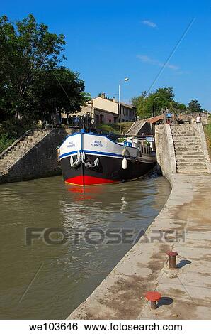 The Neuf Ecluses, Canal du Midi, Beziers, Herault, Languedoc-Roussillon, France View Large Photo Image Stock Photograph - The Neuf Ecluses, Canal du Midi, Beziers, Herault, Languedoc-Roussillon, France. Fotosearch