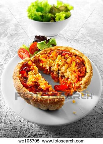 Stock Photography - Tomato & Pepper Pastry Tart. Fotosearch