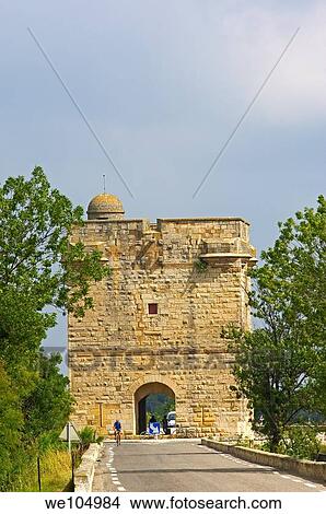 Picture - Tour Carbonniere, Aigues-Mortes. Petite Camargue, Gard, Languedoc-Roussillon, France. Fotosearch