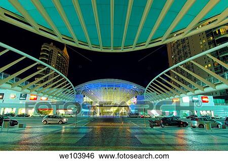 Vasco da Gama shopping mall at dusk, Parque das Nações, Lisbon, Portugal View Large Photo Image Stock Photograph - Vasco da Gama shopping mall at dusk, Parque das Nações, Lisbon, Portugal. Fotosearch