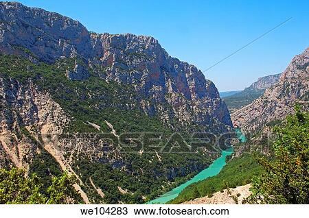Verdon Gorge river canyon, Verdon Regional Natural Park, Provence-Alpes-Cote-d´Azur, France View Large Photo Image Stock Image - Verdon Gorge river canyon, Verdon Regional Natural Park, Provence-Alpes-Cote-d´Azur, France. Fotosearch