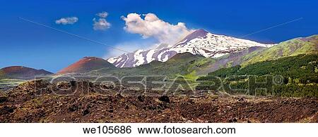 Volcanic slopes of Mount Etna Sicily View Large Photo Image Stock Photograph - Volcanic slopes of Mount Etna Sicily. Fotosearch