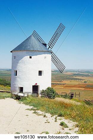 Windmill. Puerto Lápice, Ciudad Real province, Castilla La Mancha, Spain. View Large Photo Image Stock Image - Windmill. Puerto Lápice, Ciudad Real province, Castilla La Mancha, Spain.. Fotosearch