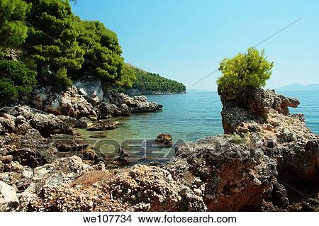 Picture - Adriatic Sea in Zivogosce, Croatia. Fotosearch