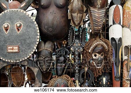 African Masks, Cape Town, South Africa View Large Photo Image Picture - African Masks, Cape Town, South Africa. Fotosearch