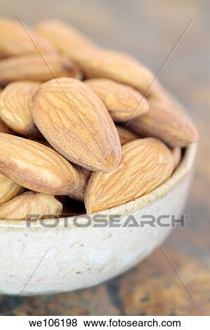 Almonds in Bowl View Large Photo Image Stock Photo - Almonds in Bowl. Fotosearch