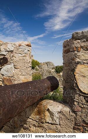 Cannon aimed through the parapet at the old stone fortress of Marvao, Portugal, Europe View Large Photo Image Stock Image - Cannon aimed through the parapet at the old stone fortress of Marvao, Portugal, Europe. Fotosearch