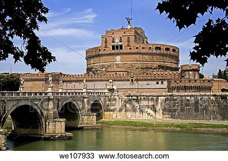 Castel Saint Angelo on the River Tiber Rome Italy View Large Photo Image Stock Image - Castel Saint Angelo on the River Tiber Rome Italy. Fotosearch