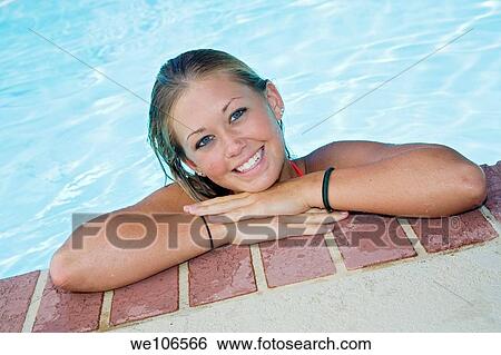 Caucasian teen in swimsuit View Large Photo Image Stock Photograph - Caucasian teen in swimsuit. Fotosearch