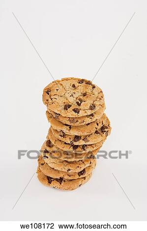 Chocolate Chip Cookies on white background View Large Photo Image Stock Image - Chocolate Chip Cookies on white background. Fotosearch
