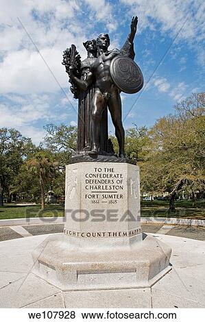 Confederate Soldier Memorial White Point Gardens The Battery Charleston South Carolina View Large Photo Image Stock Photo - Confederate Soldier Memorial White Point Gardens The Battery Charleston South Carolina. Fotosearch