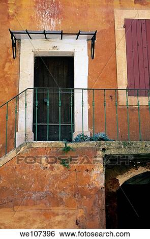 Door on an old building, Roussillon, France View Large Photo Image Stock Photograph - Door on an old building, Roussillon, France. Fotosearch