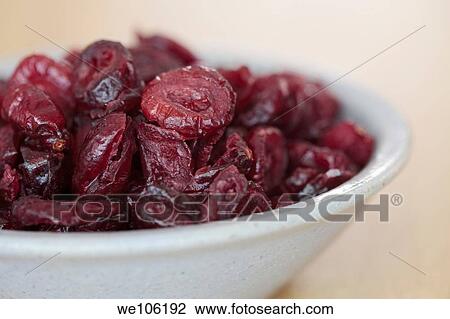 Stock Image - Dried Cranberries in a Bowl. Fotosearch