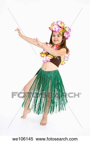 Five year old girl dressed in an Hula Dancers outfit on white background View Large Photo Image Stock Photography - Five year old girl dressed in an Hula Dancers outfit on white background. Fotosearch